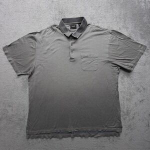 Izod Golf Polo Shirt Mens 2XL Gray Cotton Golf FX Pocket Performance‎ Casual